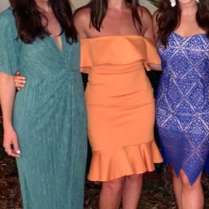 Off the shoulder midi dress